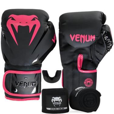 Imagem de Luva Boxe Muay Thai Kickboxing New Impact Evo Pink + Bandagem + Protet