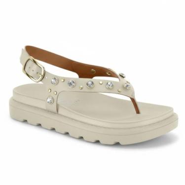 Imagem de Sandália Vizzano Papete Flatform Dedo Feminino, Branco off, 37