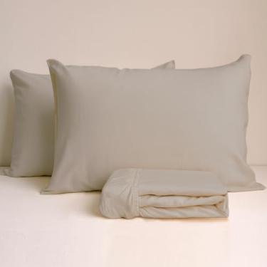 Imagem de Jogo De Cama Simples 100% Algodão Percal Arte Cazza Cinza Casal