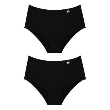 Imagem de Kit 2 Calcinhas Clássicas DelRio 50027 - Microfibra, Preto, G