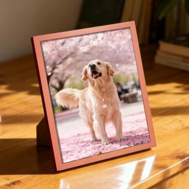 Imagem de Porta-retrato estilo galeria de 15 x 20 cm com borda ampla, design minimalista moderno para exibição de parede ou mesa, rosa