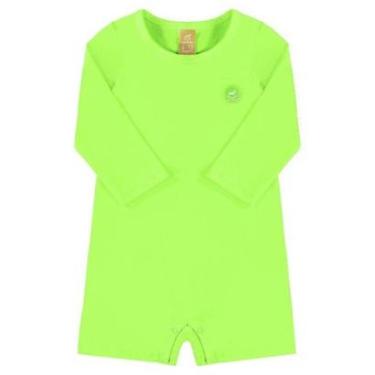 Imagem de Macaquinho Praia Infantil Proteção UV Verde Flúor Up Baby-Unissex