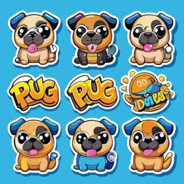 Imagem de Adesivos de Animais Kawaii e Chibi para Quarto de Crianças - Set 6 Decorativos Coloridos 30x30cm