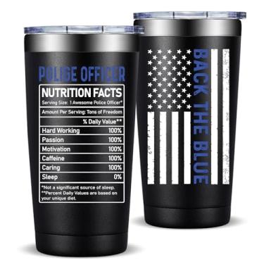Imagem de Fufandi Presentes de policial - presentes de polícia para homens, mulheres - presente de aniversário de Natal de aposentadoria para pai e marido - copo copo de 590 ml