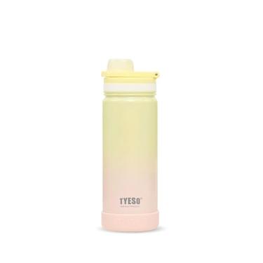 Imagem de TYESO - Copo Térmico 600ml Inox Garrafa com Cores Gradientes - Garrafa Térmica Adequada para Bebidas como Agua, Chá Gelado, Café e Granizados(Amarelo Rosa)