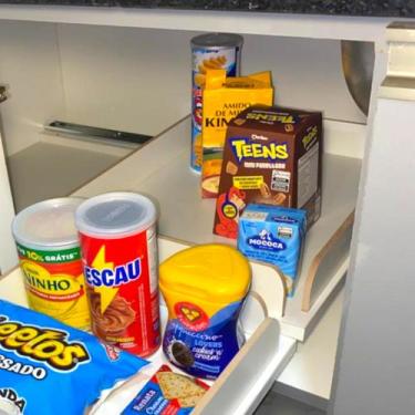 Imagem de Prateleira Deslizante de Canto com Adaptador  Organizadora de Cozinha,