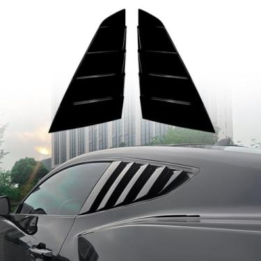 Imagem de FINMOKAL Guarnição da tampa da persiana traseira da janela lateral do carro compatível com Ford Mustang MK7 2024+, ABS preto