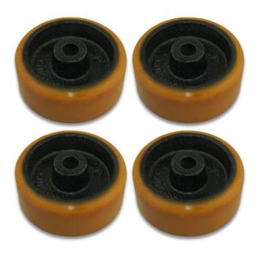 Imagem de Kit Roda 312 Ferro Com Poliuretano Para Rodízio 170Kg 4Un - Schioppa