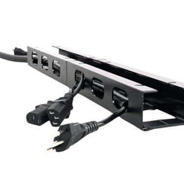 Imagem de Organizador de fios e trilhos para cabos, gerenciamento de cabos sob a mesa, configurações de jogos, ocultação de cabos, canaletas para cabos(2 - Metros Preto)