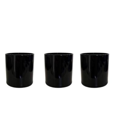 Imagem de Kit 3 Copos de Vidro Whisky Preto 230 ml