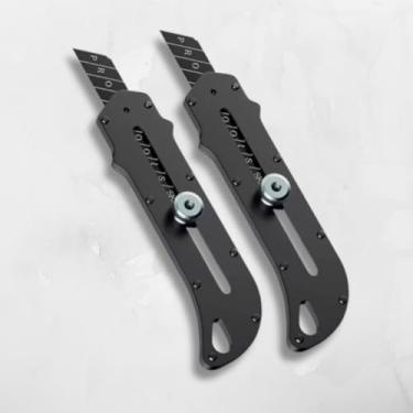 Imagem de Kit 2 Estilete Profissional Aço 18mm Laminas Metal Multiuso