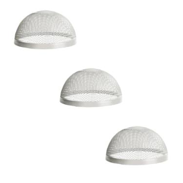 Imagem de 3 Cobre Bolo Telado Protetor Alimentos Redondo Plástico 28x14cm Protetores Fruta E Bolo Tela Mosquiteiro(Branco)