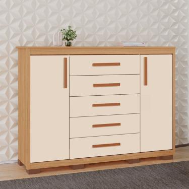 Imagem de Comoda Ingrid Tuboarte 5 gavetas e 2 portas 100% em MDF