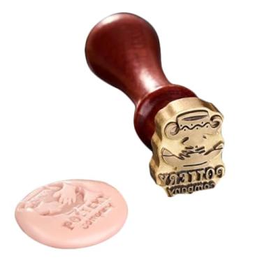 Imagem de Ceramics Logo Maker Mark Tool Carimbo de assinatura personalizado para cerâmica Carimbo de argila de latão personalizado com assinatura de cabo de madeira (3,5 cm)