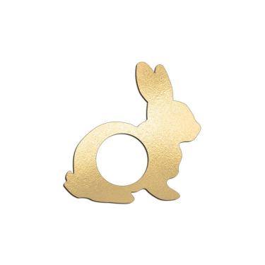 Imagem de Porta Guardanapo Coelho Kit 4 Peças 8cmx8cm - Cria Arte Laser Dourado