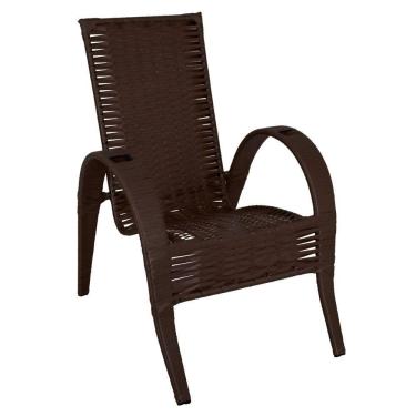 Imagem de Cadeira De área Externa Vitória De Aço Carbono E Fibra Sinté Tabaco