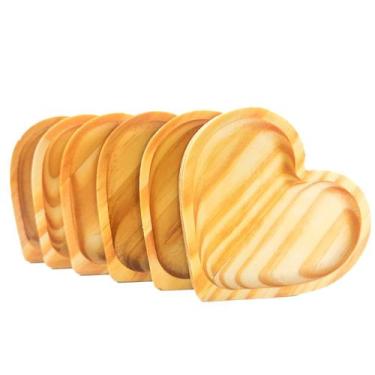 Imagem de Kit Pires Coração Porta Xícara Mesa Posta Copo De Madeira Grande 14 cm