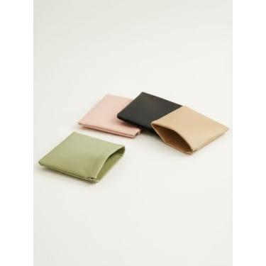 Imagem de Conjunto organizador de cosméticos de 4 peças, bolsas de maquiagem pequenas com fecho de pressão para viagens, joias, cartões e moedas, Multicor, M