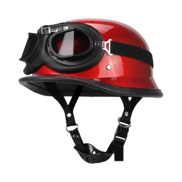 Imagem de Capacete Vintage Alemão De Couro Para Motocicleta, Certificado DOT, Ca