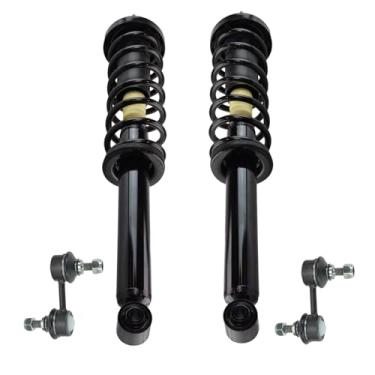 Imagem de TRQ Kit de suspensão traseira conjunto de amortecedor e mola barra oscilante Link estabilizador compatível com BMW 525i 1997-2000 528i 530i 2001-2003