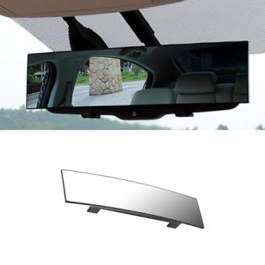 Imagem de Tioollev Espelho retrovisor para carro, espelhos universais de 30,5 cm, clipe interno, retrovisor, panorâmico, antirreflexo, grande angular, uso universal para carros, SUVs, caminhões, veículos