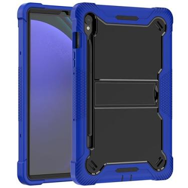 Imagem de Capa para tablet Samsung Galaxy Tab S10 Lite de 10,9 polegadas – Capa protetora de silicone à prova de choque com suporte, estilo comercial resistente a quedas (azul + preto)