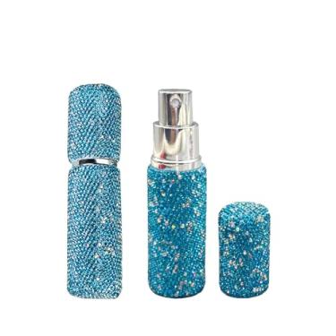 Imagem de Pacote com 1 frasco de perfume de diamante recarregável de 10 ml, atomizador de perfume de viagem com strass, mini spray à prova de vazamento para bolsa, atomizador de fragrância de viagem