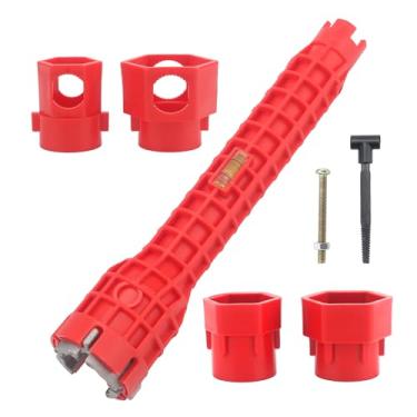 Imagem de Aoheke Ferramenta multifuncional para instalação de pia de torneira de chave inglesa 14 em 1 para banheiro, pia, instalação de encanamento de cozinha e reparos