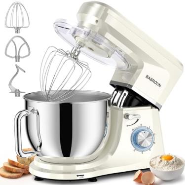 Imagem de Babroun Dough Mixer 8.45 QT Electric Mixer - 660W 6 Speed Large Capacity Kitchen Stand Mixer with Whisk Dough Hook Mixing Beater Household Food Mixer for Baking Cakes Cookie Bread
