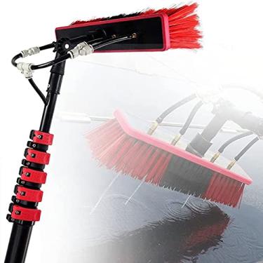 Imagem de Escova de limpeza de painel fotovoltaico, escova de limpeza de alta altitude com haste de extensão, sistema de escova de poste alimentado por água, ferramentas de limpeza de janela telescópica, escova