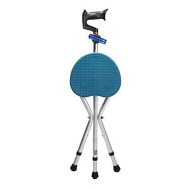 Imagem de LXPYMXDP Bengala, cadeira de bengala com assento, cadeira de bengala dobrável, cadeira de bengala para idosos, bengala dobrável multifuncional antiderrapante, com estilo leve/azul/estilo leve