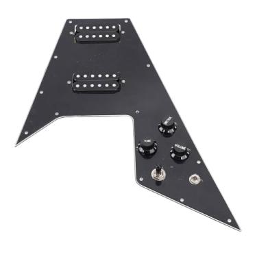 Imagem de Alomejor Configuração de Captação HH Conjunto de Pickguard Carregado Com Mini Ponte de Humbucker para o Pescoço de Guitarras Voadoras e Picapes Intermediários