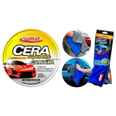 Imagem de Cera Em Pasta Carnaúba + Pano Brilho Final Com 2 Unidades - Luxcar