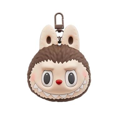Imagem de POP MART The Monsters LABUBU Originals - Bolsa de silicone marrom para fones de ouvido portátil para Apple, Samsung, JBL, capa protetora para fone de ouvido