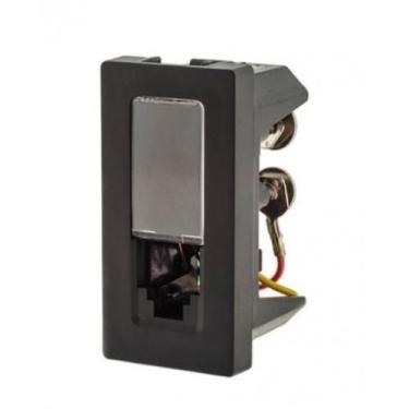 Imagem de Tomada com Quatro Fios Pial Plus+ RJ11 Preta - Pial Legrand