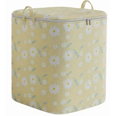 Imagem de Bolsa de armazenamento de roupas, sacolas grandes reutilizáveis não tecidas de 210 l com alças, bolsas de mudança para edredom, cobertor, roupa de cama