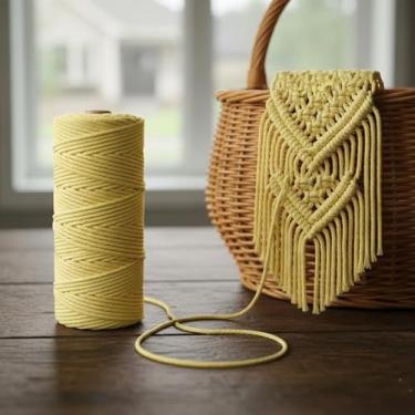 Imagem de Corda de macramê colorida de 3 mm x 109 jardas, barbante torcido para artesanato para pendurar na parede, decoração de casa, várias cores