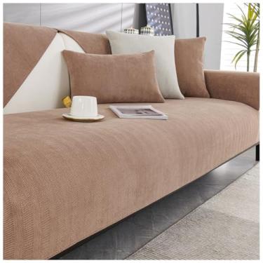 Imagem de SPXMQSS Capa para sofá, capa de sofá seccional, macia de chenille, antiderrapante, capa de sofá de 1/2/3/4 lugares, protetor de móveis em forma de L para sala de estar G 70 x 70 cm