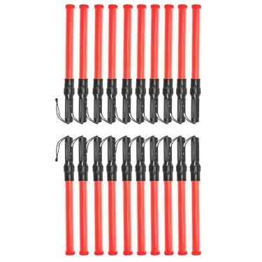 Imagem de Bastao Sinalizador Kit 20 Uni Fluorescente Transito Manobrista Engarrafamento Iluminaçao Estrada Rua