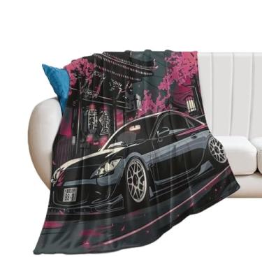 Imagem de Cobertor super macio de flanela leve e refrescante para sofá-cama, cadeira, sofá, carro, viagem ao ar livre, leve, quente, arte japonesa, carro modificado, carro JDM Rx177,8 cm x 203,2 cm