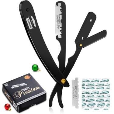 Imagem de Utopia Care Navalha profissional para homens, barbeiro de borda reta de segurança com pacote de 100 lâminas, preto