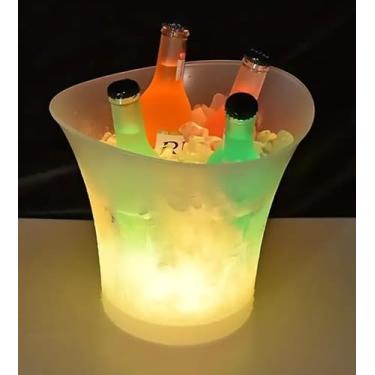 Imagem de Balde De Gelo Com Caixa De Som Led Rgb 7 Cores Bluetooth Balde de Gelo Transparente com Alto-Falante Bluetooth 5L - YODHE