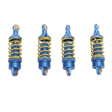 Imagem de SIWOTED 4 unidades RC amortecedor de carro liga de alumínio estável de alta elasticidade amortecedor dianteiro traseiro para carro E Revo 1/16 RC (Azul)