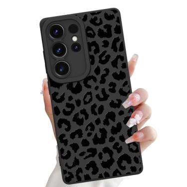 Imagem de OOK Capa compatível com Samsung Galaxy S25 Ultra, estampa fofa de leopardo de silicone preto, proteção de câmera TPU macia e fina à prova de choque para mulheres e meninas - leopardo preto