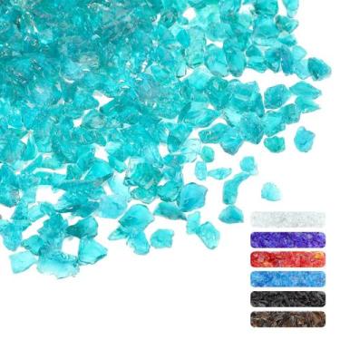 Imagem de Piedras de Cristal Triturado Patelai 680g 3-6mm Turquesa para Manualid