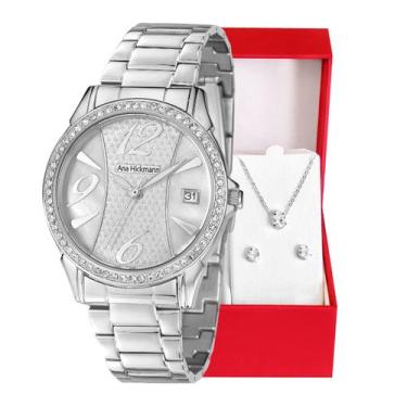 Imagem de Relógio Feminino Champion Ana Hickmann Prata Analógico AH28544Q