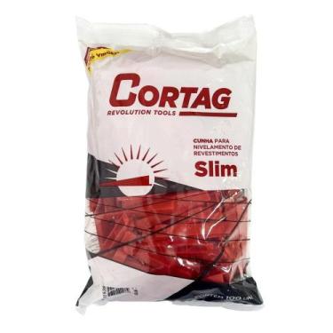 Imagem de Cunha para Nivelamentos Pisos Cortag Slim 90x14x13mm - Embalagem com 1