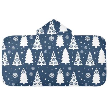 Imagem de Burbuja Toalha de banho com capuz de laço rosa para crianças, toalha de praia de pelúcia macia absorvente para chá de meninas e meninos 3-10 anos, 61 x 127 cm