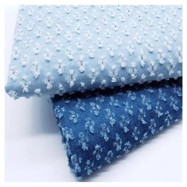 Imagem de Denim 100% Algodão Tecido Não Elástico Para Artesanato DIY Vestuário Jaqueta Estofamento Saia Jeans Decoração Design Moderno Com Rasgos(Blue 4,1.5x7m)
