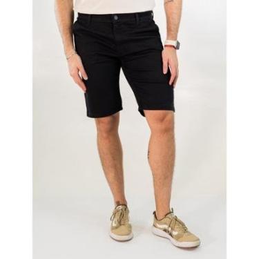 Imagem de Bermuda Masculina Sarja Preta Skinny Bolso Social Elastano Anticorpus-Masculino
